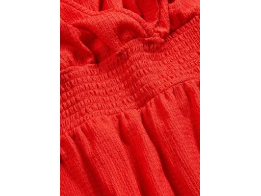 B.P.C czerwona sukienka krepowana z falbanką ^52/54