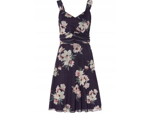 B.P.C sukienka z siateczki w kwiaty z marszczeniem r.44/46