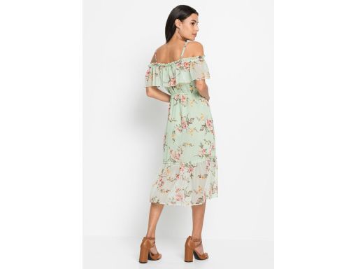 B.P.C midi szyfonowa sukienka carmen w kwiaty ^36