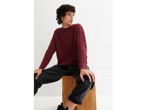 B.P.C sweter bordowy w warkocze 44/46.
