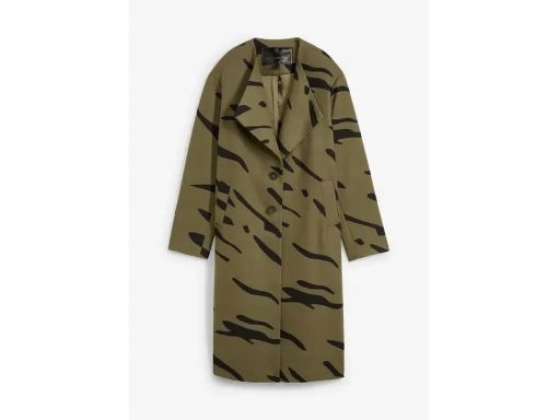 B.P.C płaszcz khaki w czarne wzory r.40