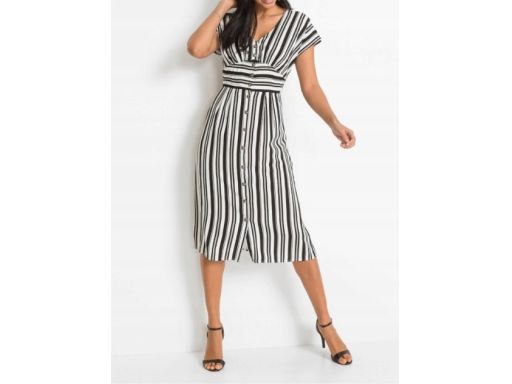 B.P.C sukienka midi z wiskozy w paski r.42