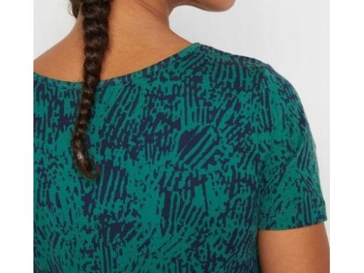 B.P.C krótka bluzka zielona w czarne wzory ^48/50