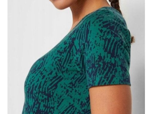 B.P.C krótka bluzka zielona w czarne wzory ^48/50