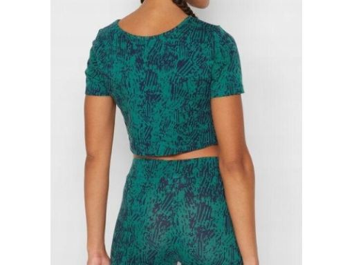 B.P.C krótka bluzka zielona w czarne wzory ^48/50