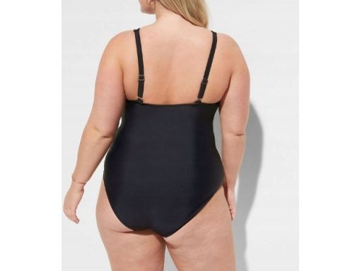 B.P.C czarny kostium kąpielowy z klamrą r.48