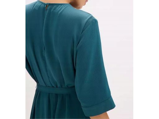 B.P.C sukienka midi turkusowa z paskiem r.50