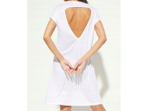 B.P.C sukienka tunika plażowa biała z nadrukiem ^44/46