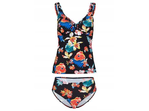 B.P.C tankini czarne w kwiaty ^40