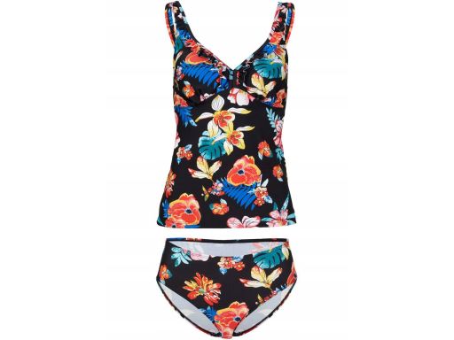 B.P.C tankini czarne w kwiaty ^40