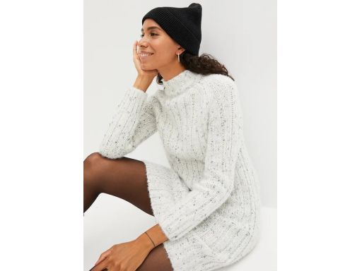 B.P.C dzianinowa sukienka prążkowana z wełną 40/42.