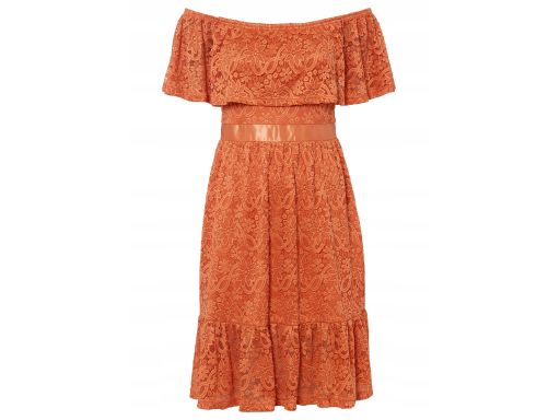 B.P.C. sukienka koronkowa pomarańczowa carmen ^38