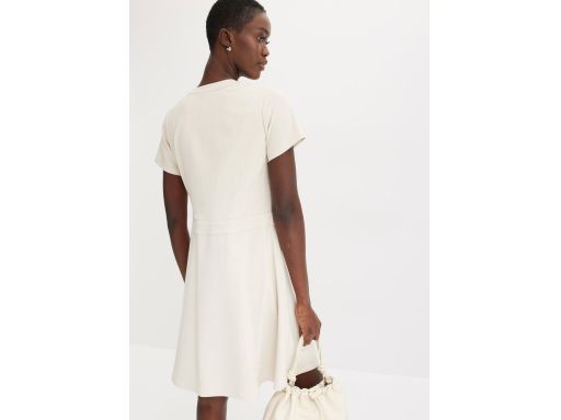 B.P.C beżowa sukienka ze złotymi guzikami 42.