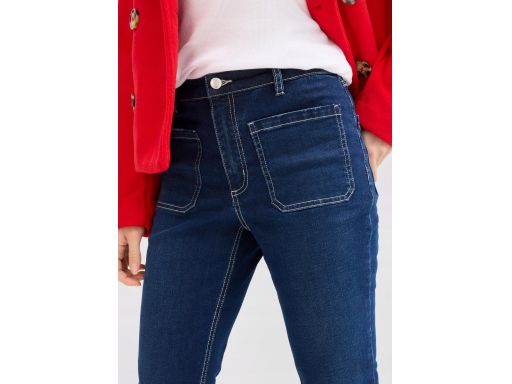 B.P.C jeansy bootcut high waist granatowe ^52