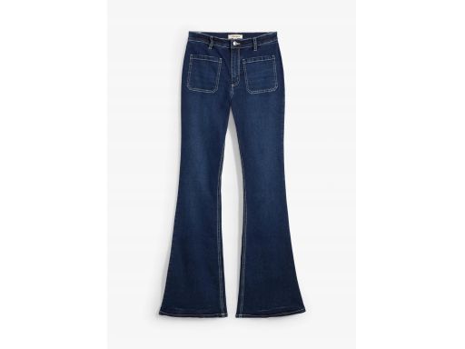 B.P.C jeansy bootcut high waist granatowe ^52
