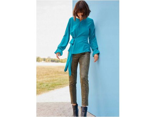 B.P.C legginsy oliwkowo-czarne we wzór węża r.32/34