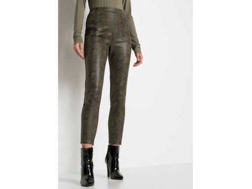B.P.C legginsy oliwkowo-czarne we wzór węża r.32/34