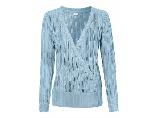 B.P.C niebieski sweter ażurowy 44/46.