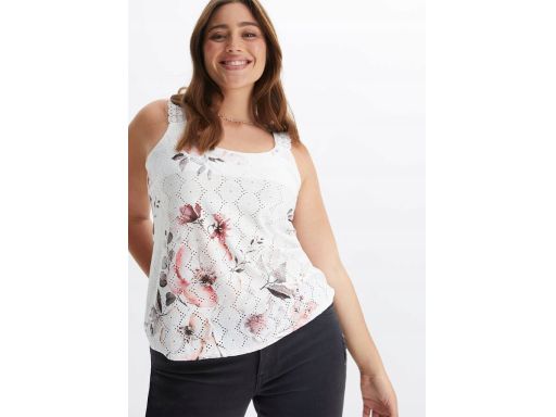 B.P.C top z nadrukiem ażurowy haft ^36/38