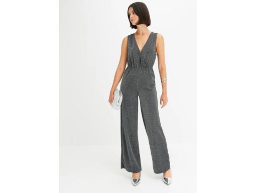 B.P.C kombinezon dżersejowy z połyskiem czarno-srebrny ^44/46