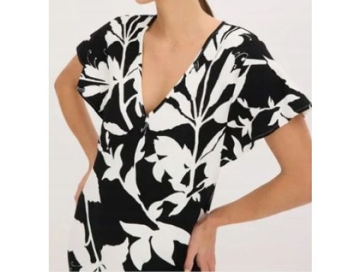 B.P.C sukienka midi dżersejowa biało-czarna we wzory midi 40/42.