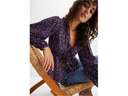 B.P.C wiązana koszula fioletowa w kwiatki ^50