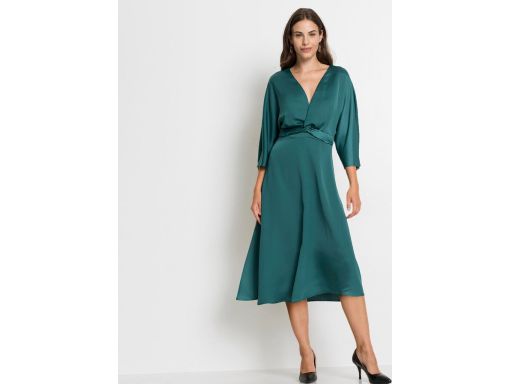 B.P.C sukienka midi satynowa zielona r.40