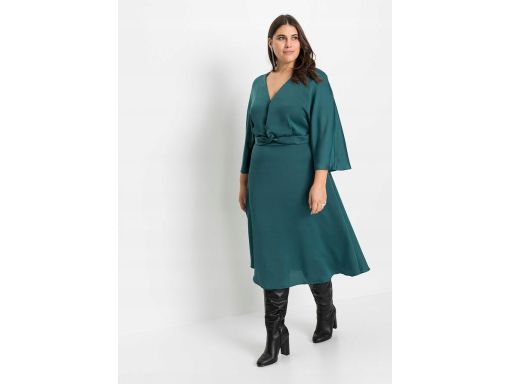 B.P.C sukienka midi satynowa zielona r.40