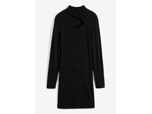 B.P.C sukienka dzianinowa czarna z wycięciem r.36/38