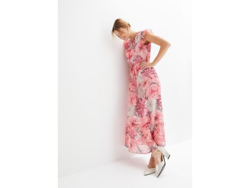 B.P.C długa sukienka szyfonowa letnia we wzory ^42