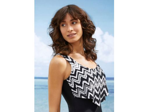 B.P.C kostium jednoczęściowy czarny z falbaną 40