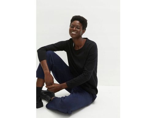 B.P.C t-shirt damski długi rękaw czarny z bawełny organicznej 40/42.