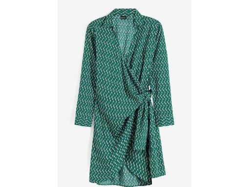 B.P.C sukienka kopertowa we wzory zielona 42.