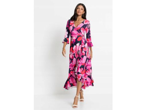 B.P.C sukienka kopertowa w kwiaty asymetryczna ^36/38