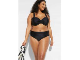 B.P.C czarne bikini biustonosz balkonetka z figami r.46(90F)
