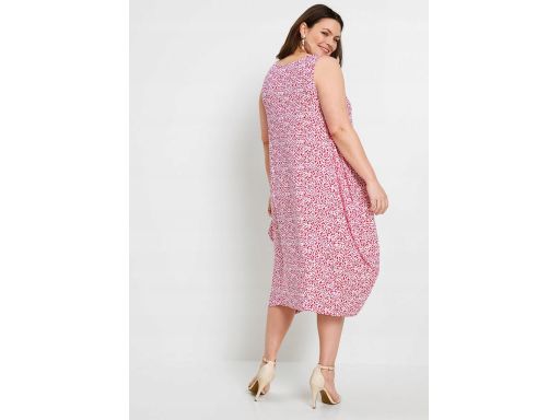 B.P.C sukienka midi oversize biało- różowa r.40/42