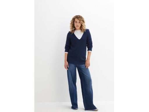 B.P.C granatowy sweter z kołnierzykiem polo ^40/42