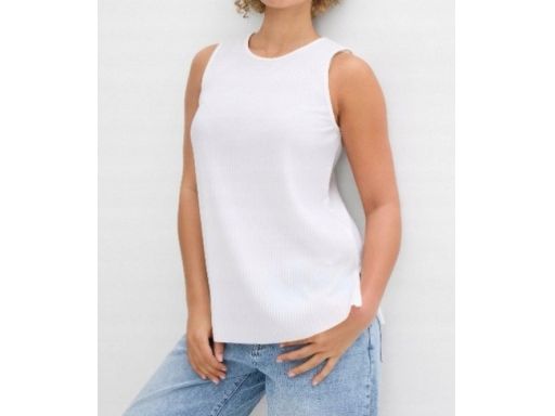 B.P.C bluzka bez rękawów top czarna plisowana 48/50.