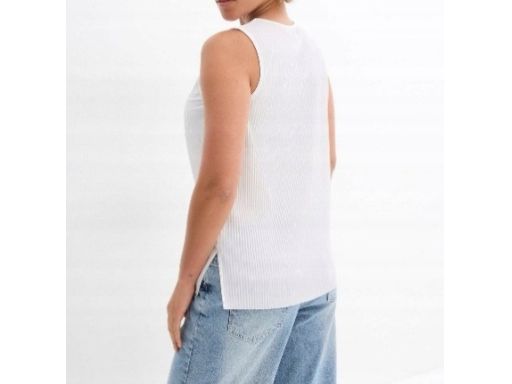 B.P.C bluzka bez rękawów top czarna plisowana 48/50.