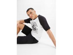 B.P.C t-shirt męski bawełniany biały z czarnym nadrukiem r.XXL