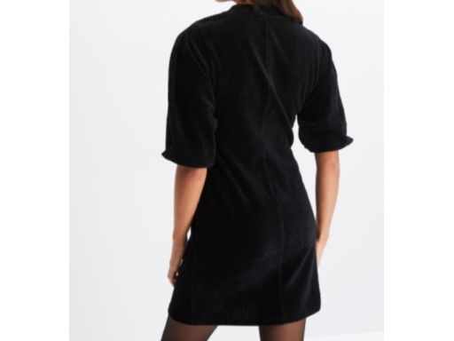 B.P.C czarna sukienka welurowa prążek ^40/42