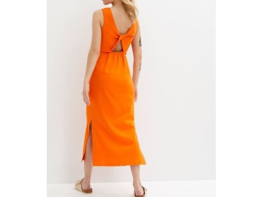 B.P.C sukienka midi shirtowa pomarańczowa z wycięciami r.44/46