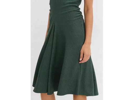 B.P.C sukienka butelkowa zieleń z marszczeniem r.44/46