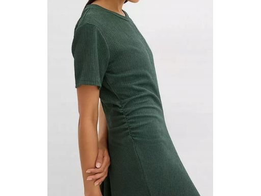 B.P.C sukienka butelkowa zieleń z marszczeniem r.44/46