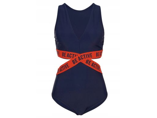 Kostium kąpielowy granatowy z wycięciami be active ^44