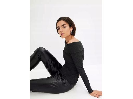 B.P.C bluzka dzianinowa antracytowa odkryte ramiona ^48/50