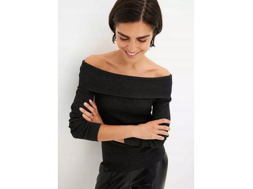 B.P.C bluzka dzianinowa antracytowa odkryte ramiona ^48/50