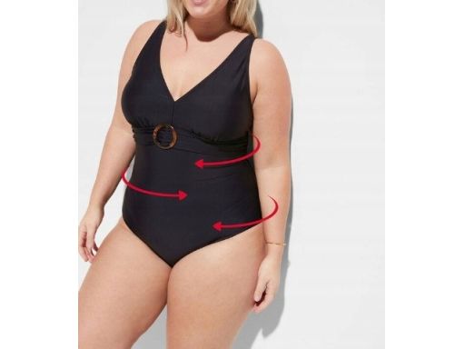 B.P.C czarny kostium kąpielowy z klamrą r.50