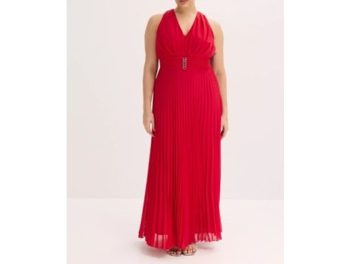 B.P.C sukienka plisowana szyfonowa czerwona długa r.44