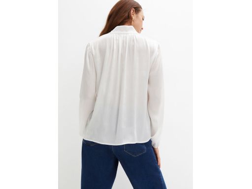 B.P.C Biała bluzka szyfonowo satynowa z krawatką ^42